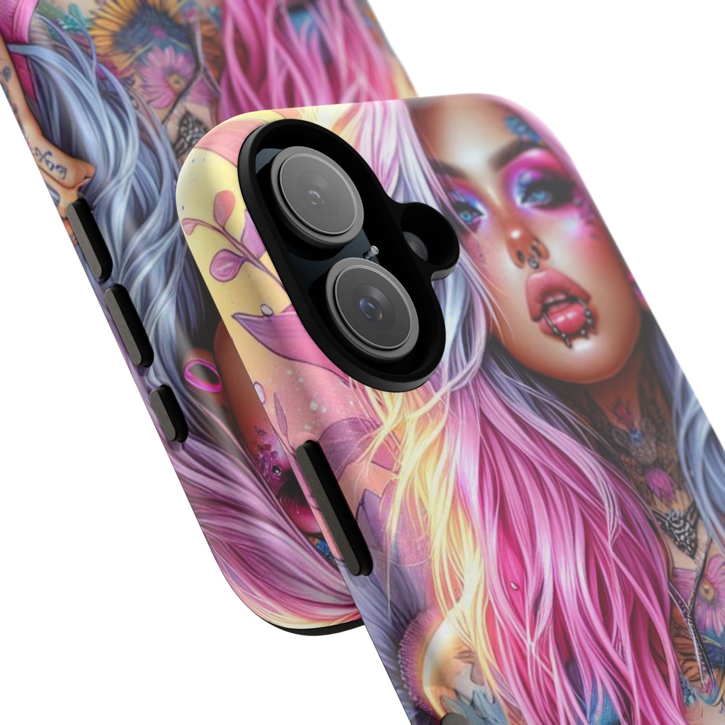 Sunset Glow – Pastel Punk & Floral Ink Mobile Cover