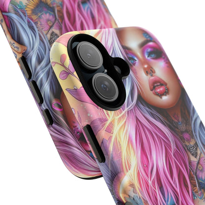 Sunset Glow – Pastel Punk & Floral Ink Mobile Cover