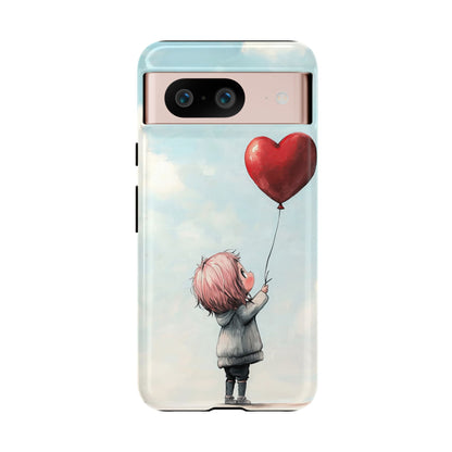 Anime Heart Balloon Phone Case – Dreamy & Cute Art for iPhone, Google Pixel & Samsung