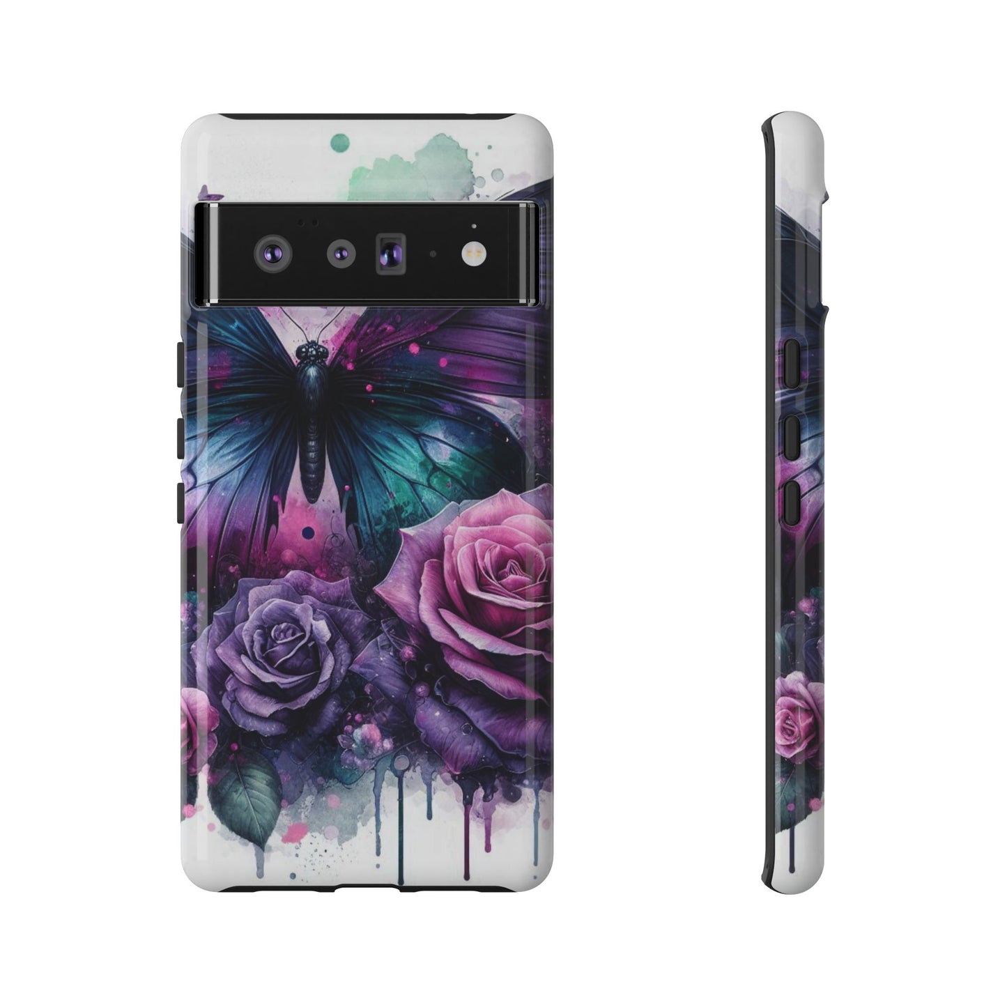Mystic Bloom – Vibrant Butterfly & Rose Art Mobile Cover