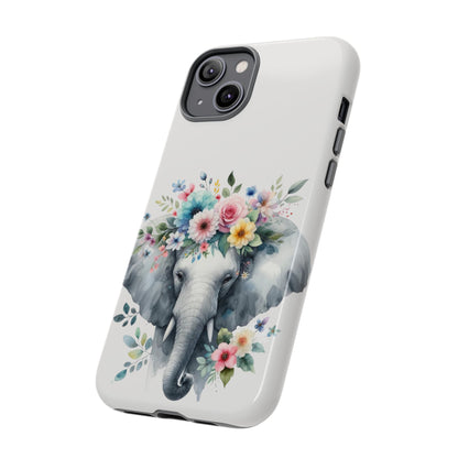Floral Crown Elephant Mobile Cover – Elegant Watercolor Art