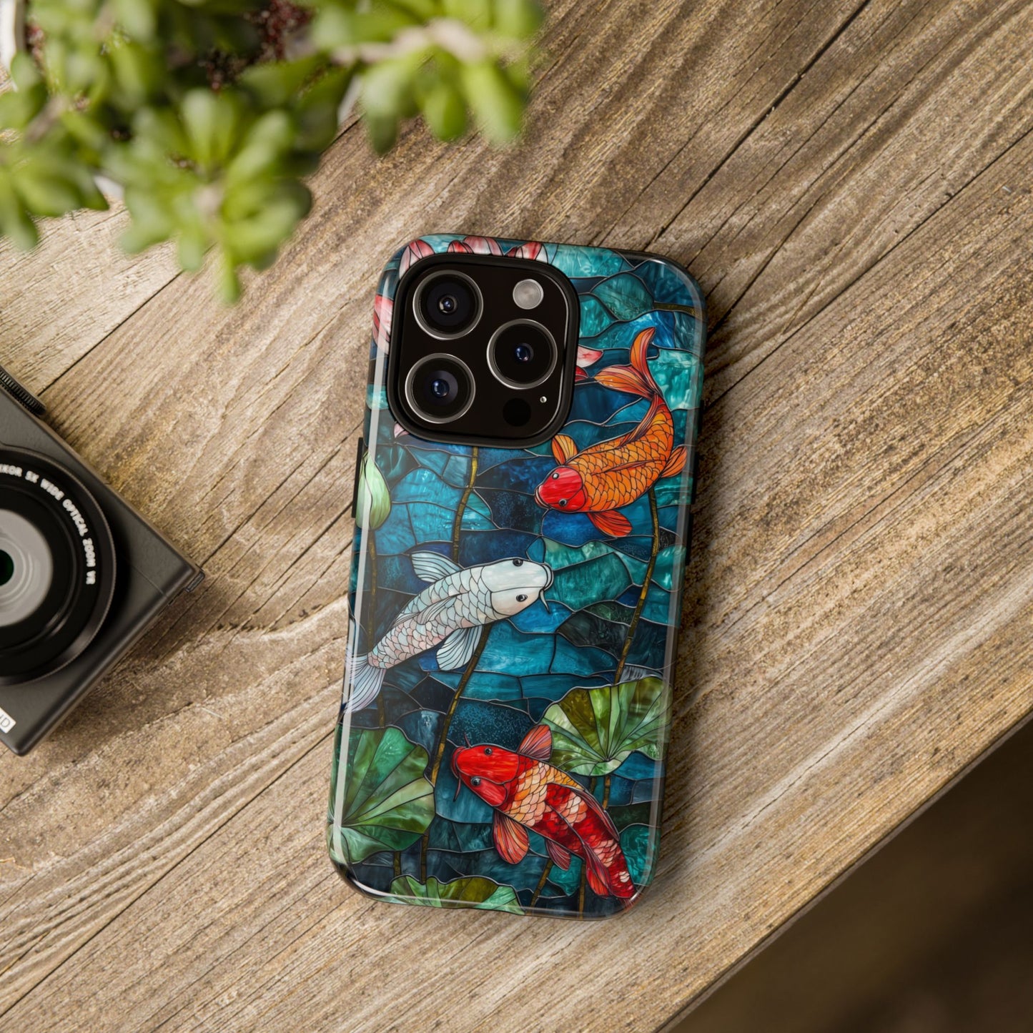 Lotus Serenity" – Koi Pond Stained Glass Case or iPhone, Samsung & Pixel