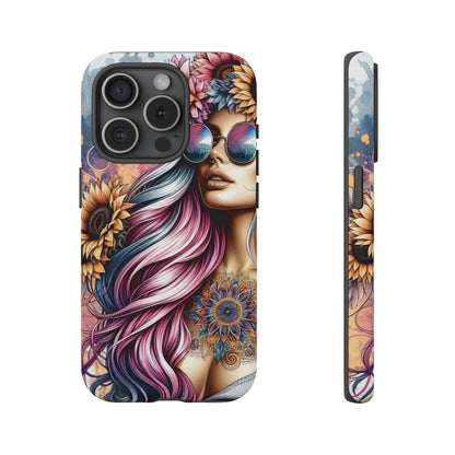 Bohemian Sunflower Queen – Retro Floral Fantasy Mobile Cover