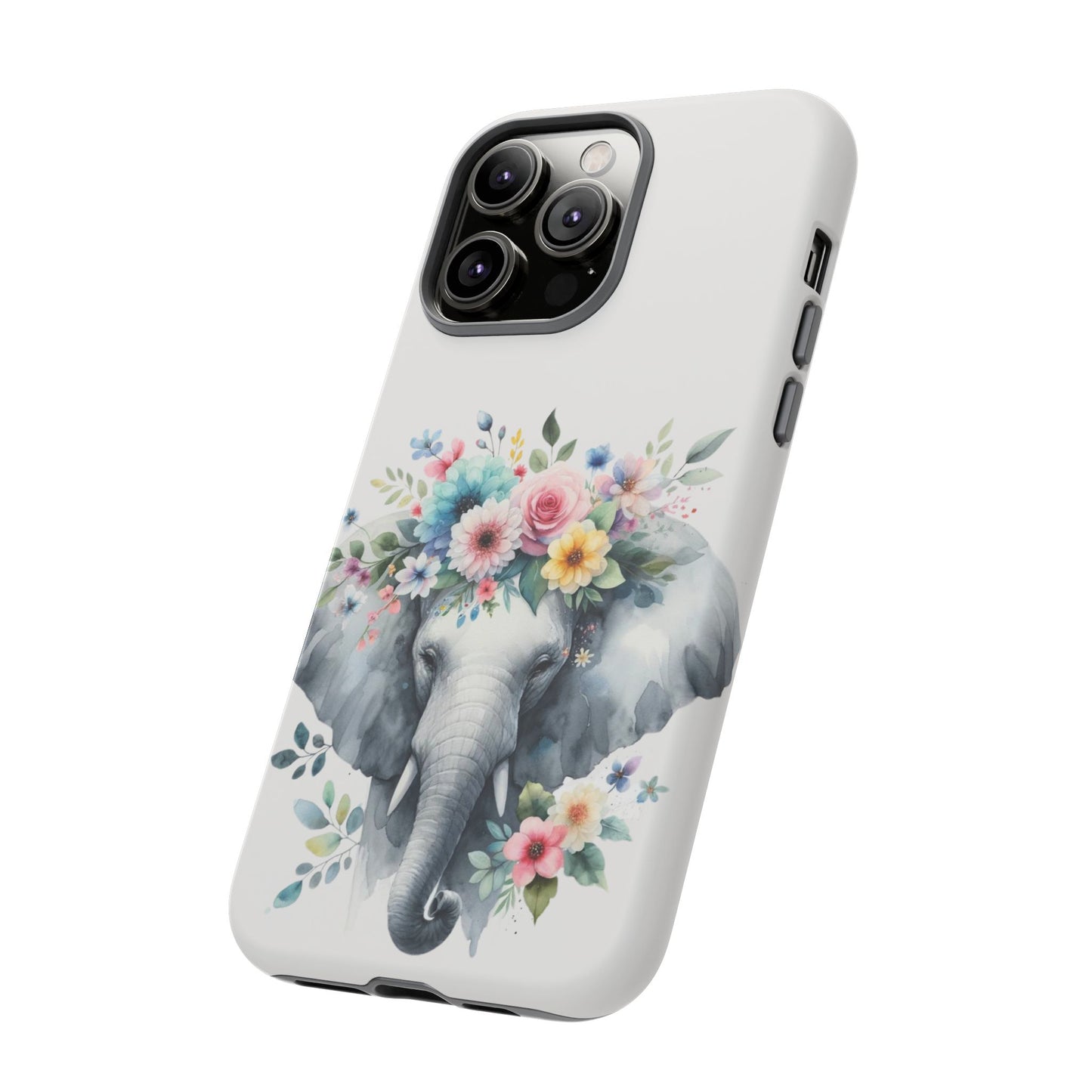 Floral Crown Elephant Mobile Cover – Elegant Watercolor Art