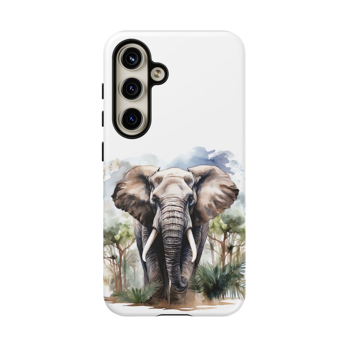 Majestic Watercolor Elephant Mobile Cover – Artistic Wildlife Design