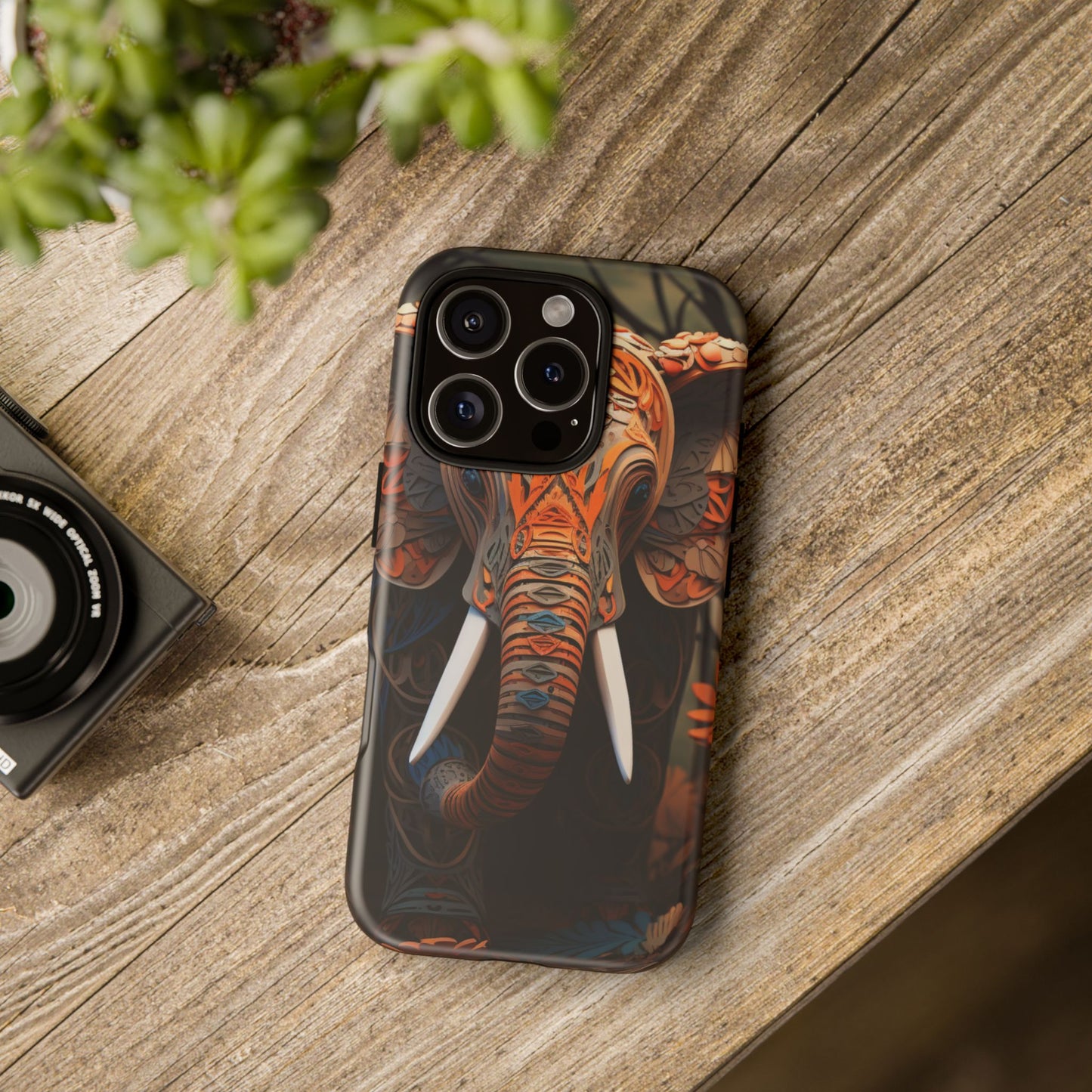Elegant Artistic Elephant Mobile Cover – Intricate Paper-Cut Design