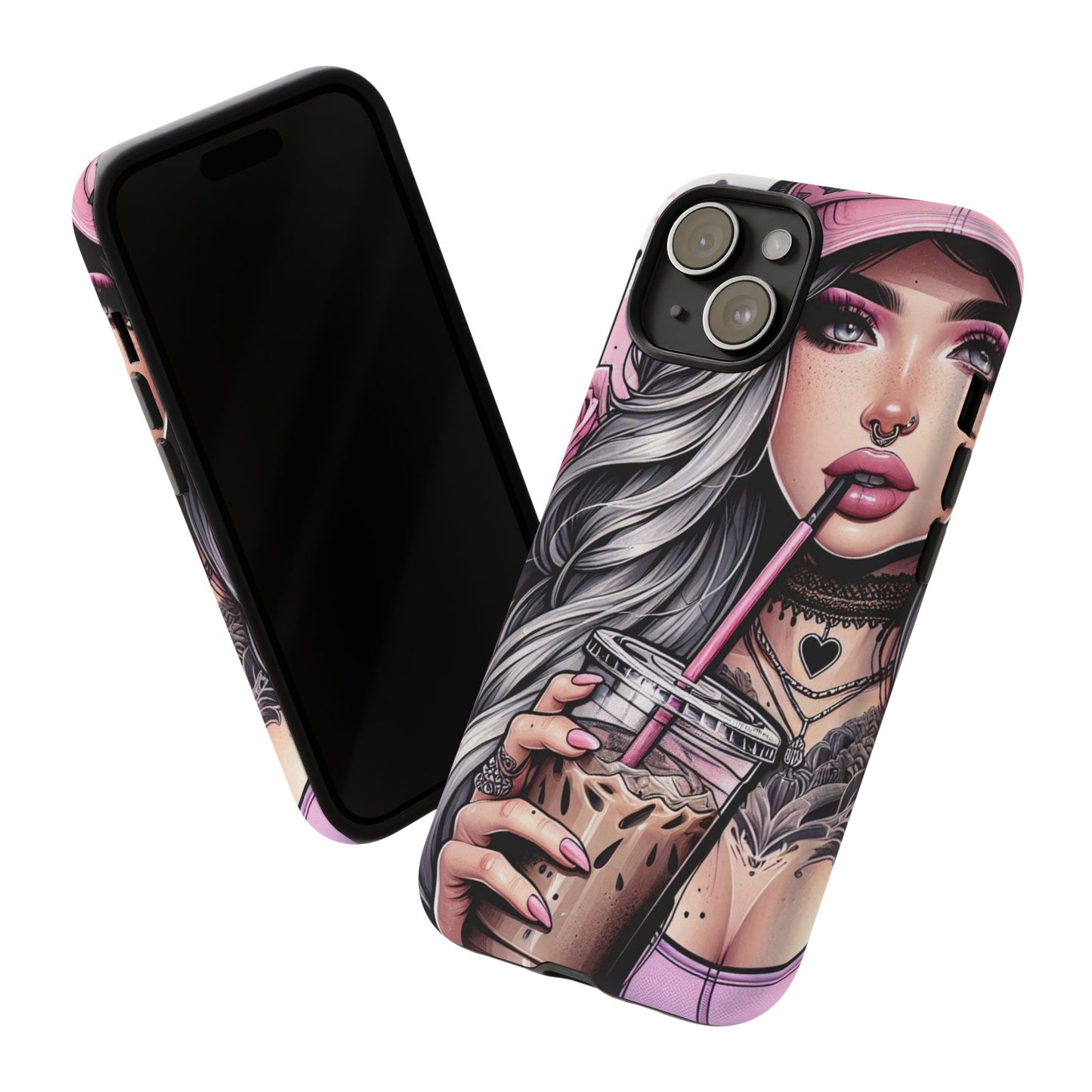 Pink Aesthetic Rebel – Iced Coffee & Inked Beauty Mobile Cover