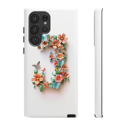 Floral Letter J Phone Case – Personalized Aesthetic Cover for iPhone, Samsung & Google Pixel
