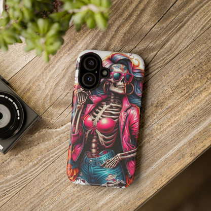 Neon Bones – Retro Skeleton & Vibrant Punk Aesthetic Mobile Cover