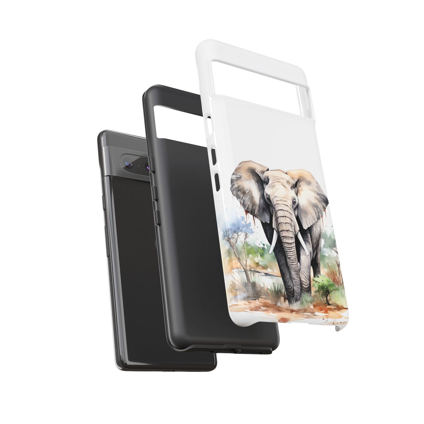 Safari Watercolor Elephant Mobile Cover – Artistic Wildlife Design