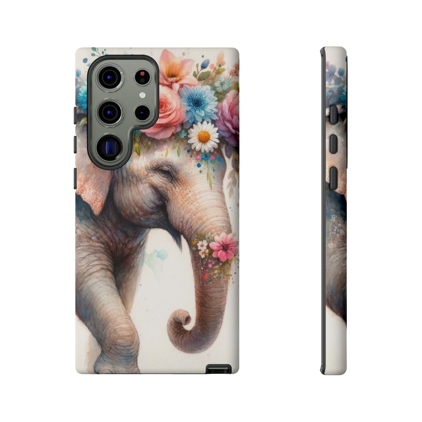 Joyful Floral Elephant Mobile Cover – Whimsical Watercolor Art