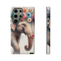 Joyful Floral Elephant Mobile Cover – Whimsical Watercolor Art