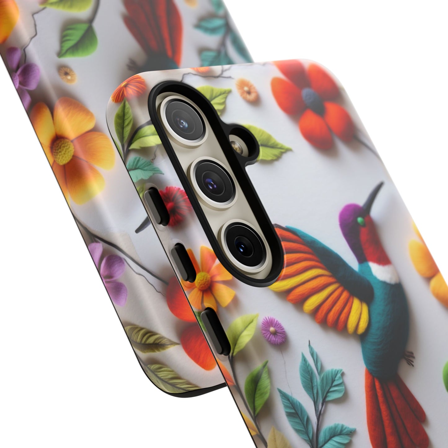 Embroidered Hummingbird with Floral Design | Nature's Elegant Stitch | iPhone 16 Pro