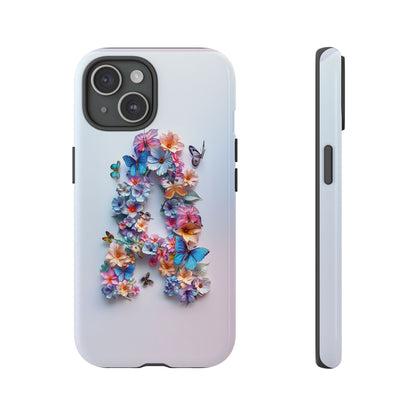 Floral Letter A Phone Case – Personalized Aesthetic Cover for iPhone, Samsung & Google Pixel