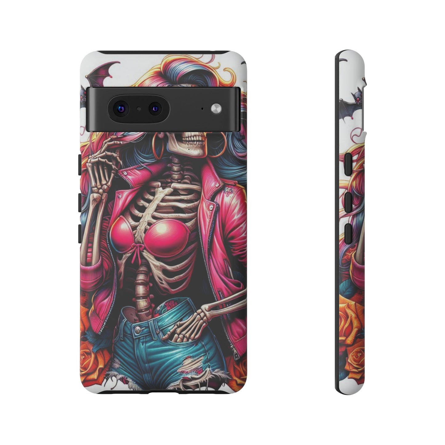 Neon Bones – Retro Skeleton & Vibrant Punk Aesthetic Mobile Cover