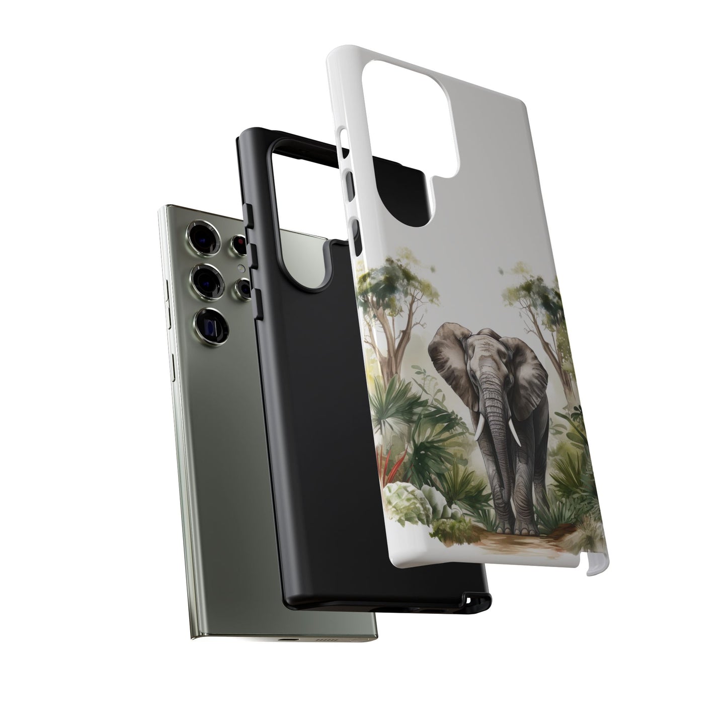 Serene Jungle Elephant Mobile Cover – Watercolor Wildlife Design