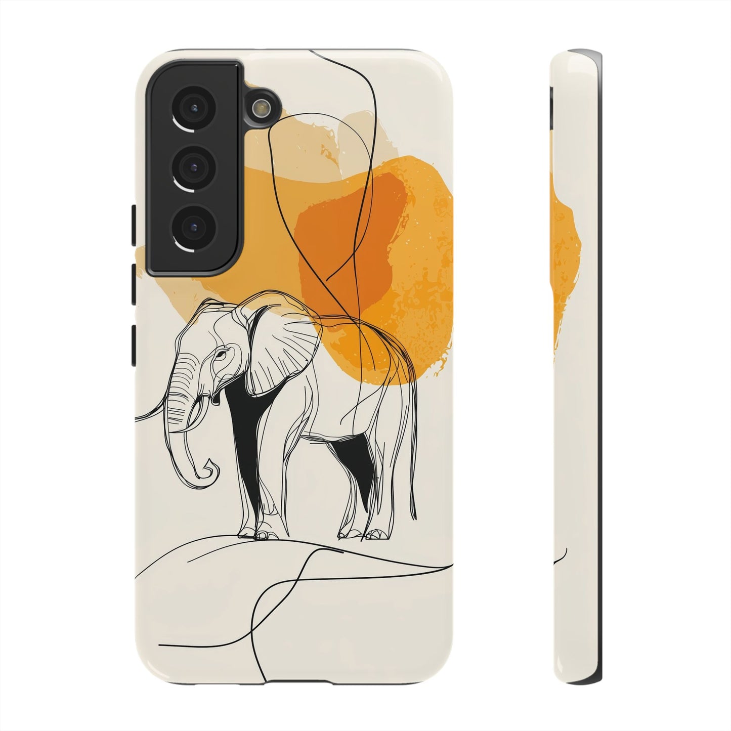 Grace in Strength: Abstract Elephant Sketch Phone Case for iPhone, Samsung & Pixel