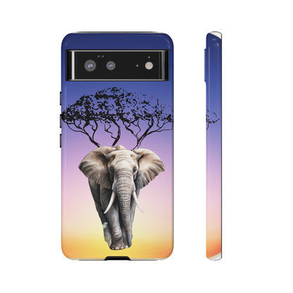 Surreal Elephant Tree Mobile Cover – Dreamy Sunset Fantasy