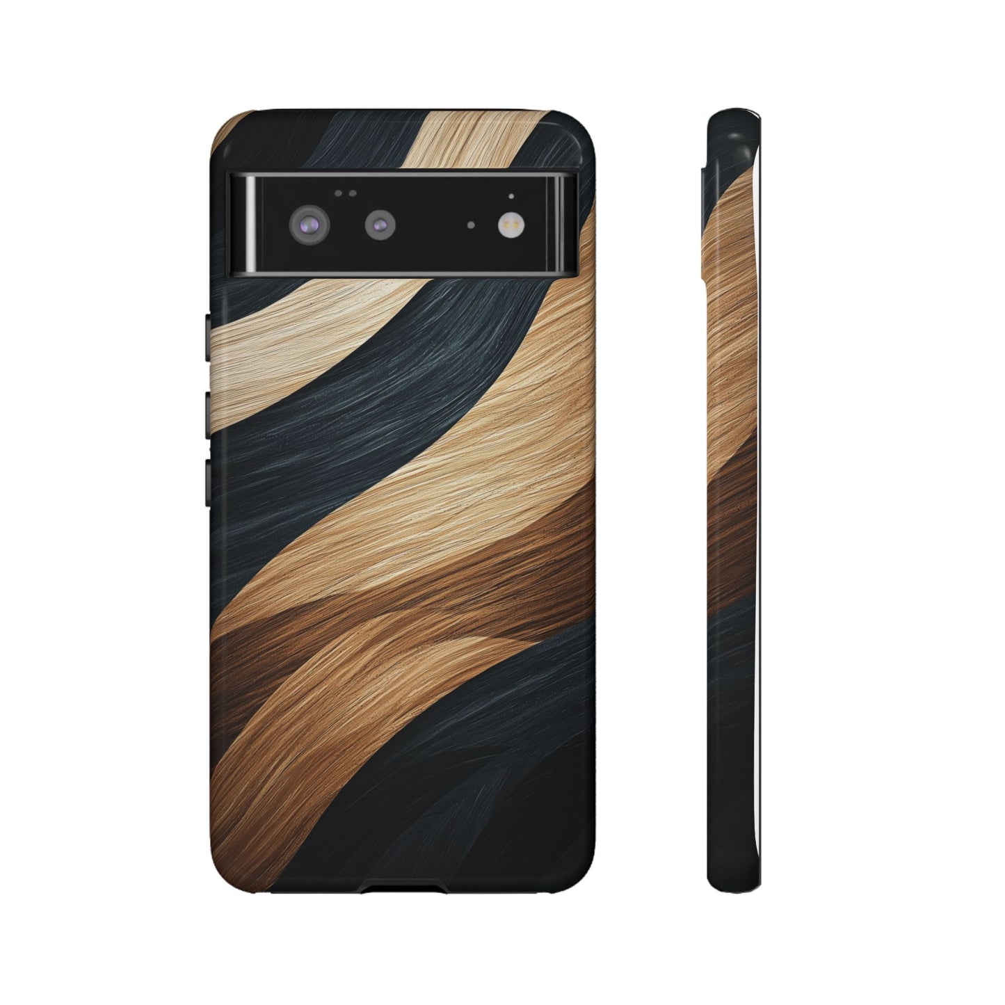 Metallic Black & Gold Zebra Stripes Phone Case for iPhone, Samsung & Google Pixel