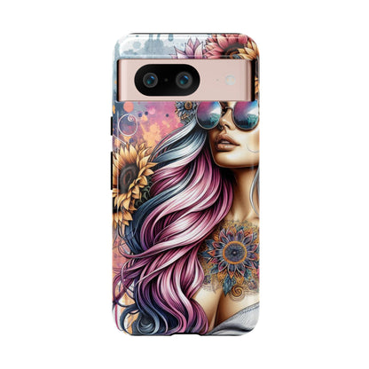 Bohemian Sunflower Queen – Retro Floral Fantasy Mobile Cover