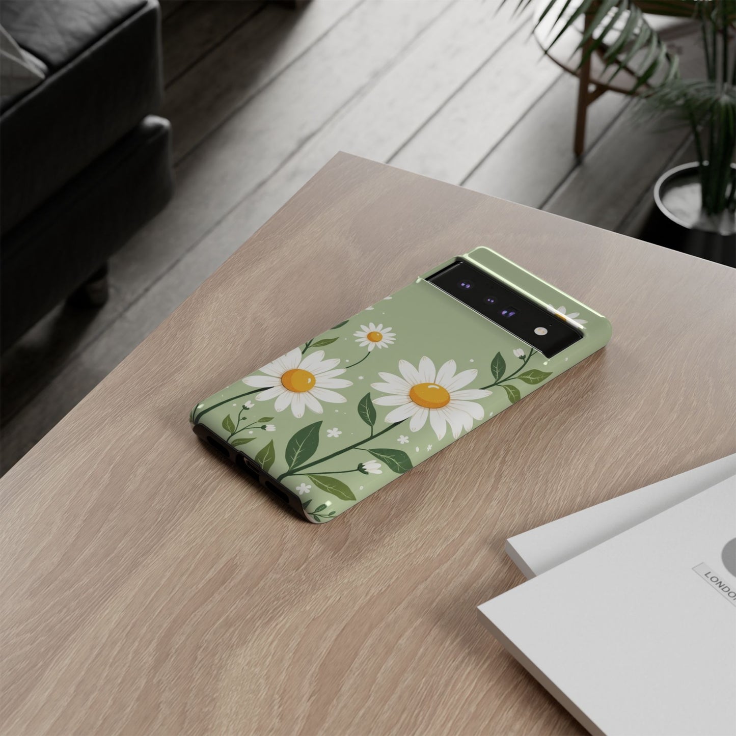 Green Floral Case, Daisy Pattern Design, Iphone Case Design, Perfect Gift For Her