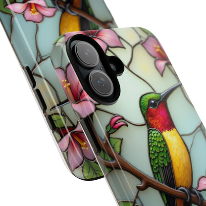 Elegant Hummingbird with Floral Mosaic | Artistic Nature Design