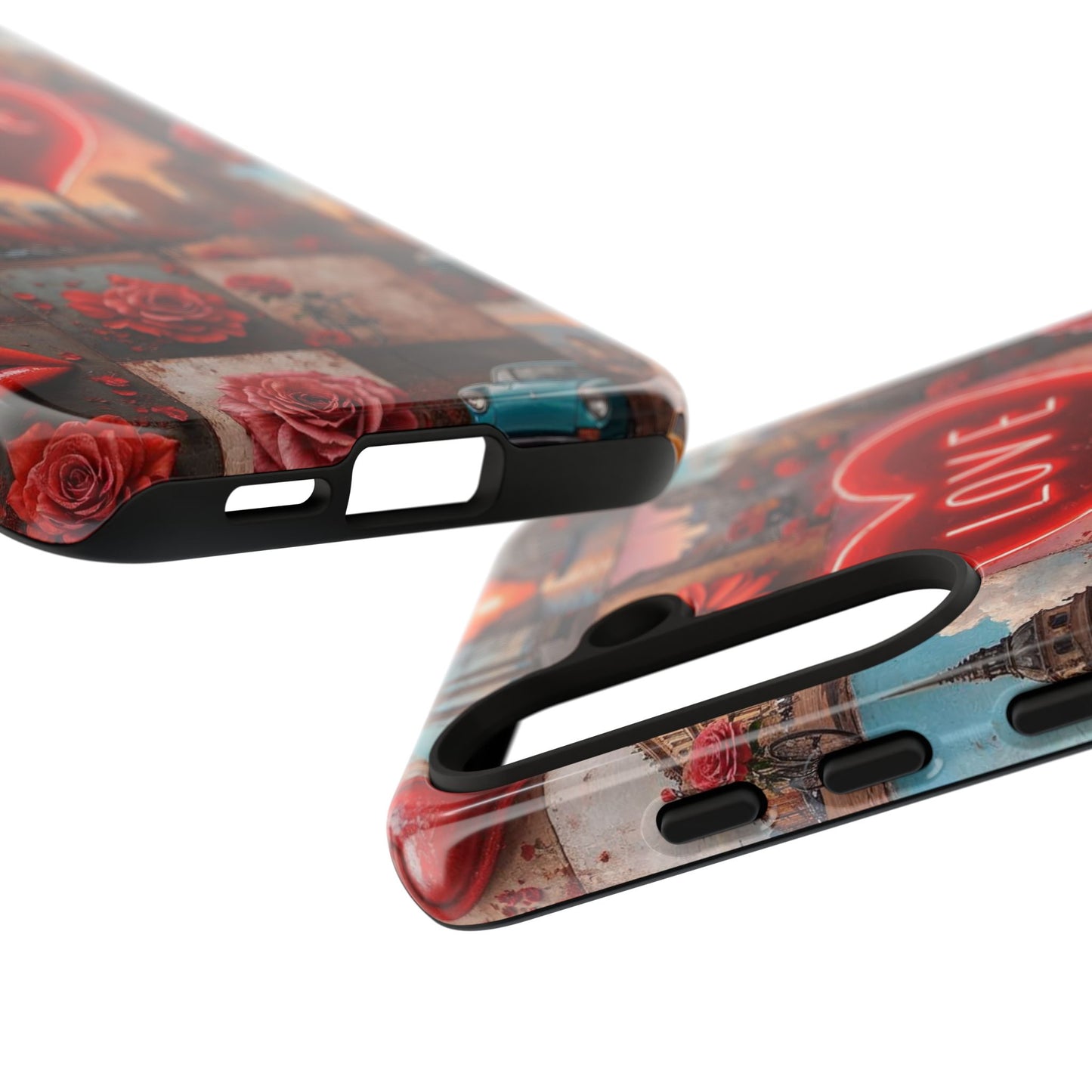 Neon Love Heart & Rose Phone Case