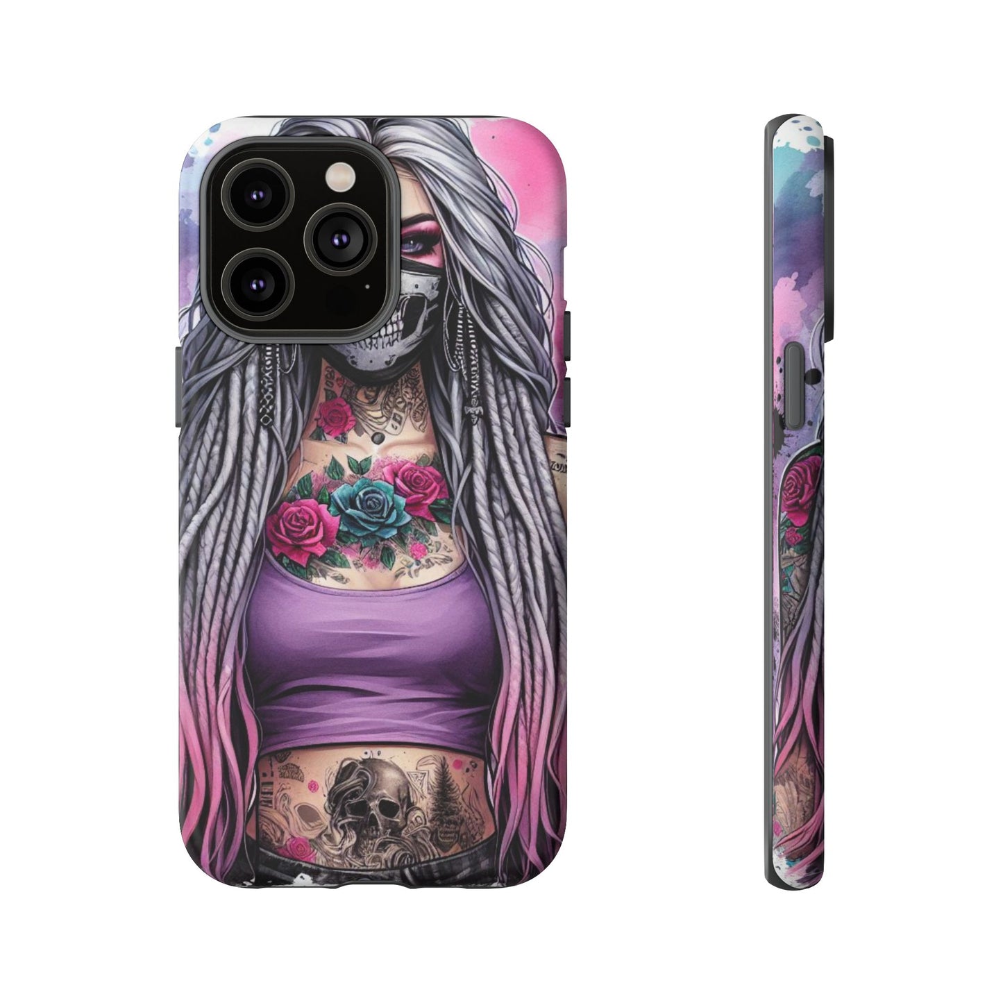 Shadow Rebel – Gothic Dreadlocks & Skull Mask Mobile Cover