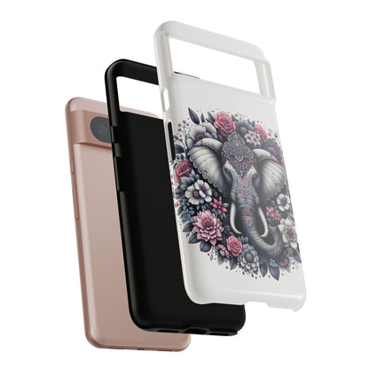 Ornate Floral Elephant Mobile Cover – Elegant Bohemian Art