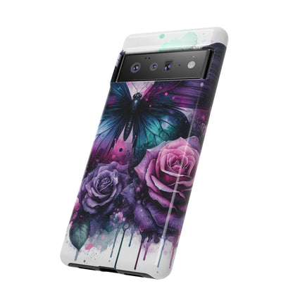 Mystic Bloom – Vibrant Butterfly & Rose Art Mobile Cover