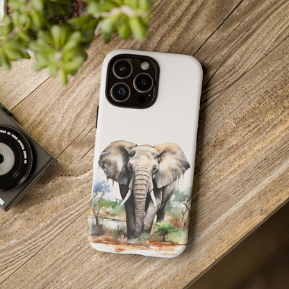 Safari Watercolor Elephant Mobile Cover – Artistic Wildlife Design