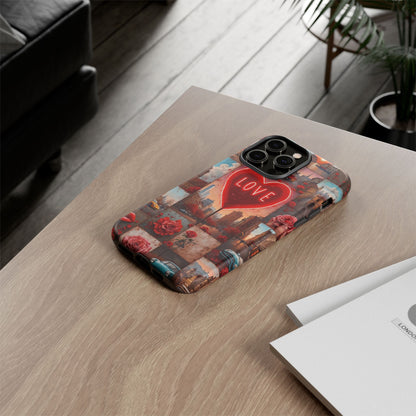 Neon Love Heart & Rose Phone Case