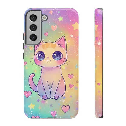 Rainbow Galaxy Cat Phone Case – Cute Anime Aesthetic for iPhone, Google Pixel & Samsung