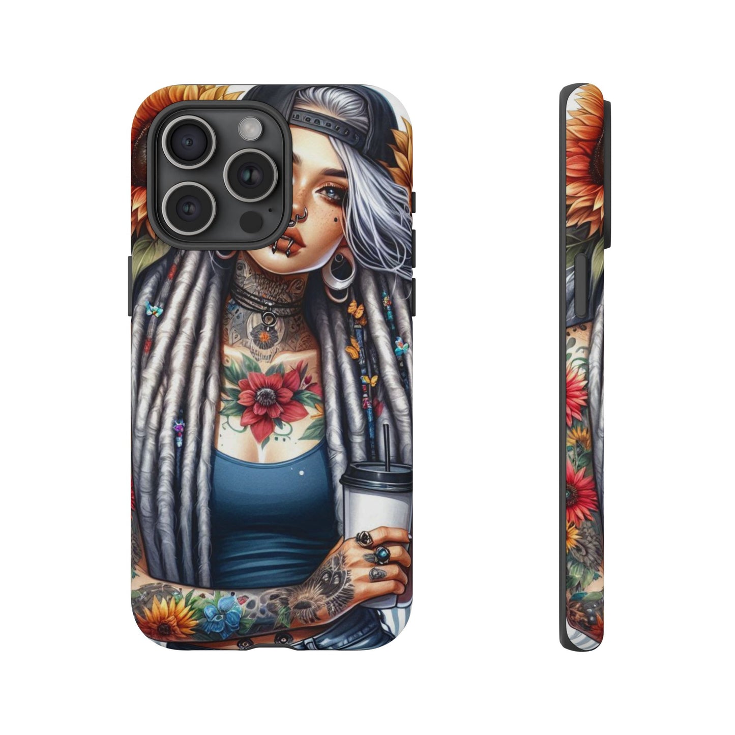 Sunflower Queen – Boho Rebel Tattoo Mobile Cover