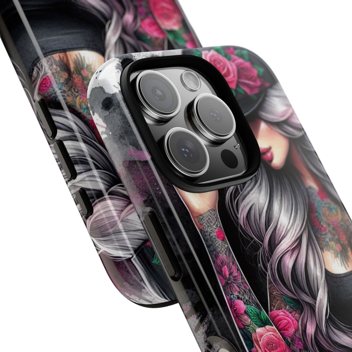 Ink & Roses – Edgy Floral Rebel Mobile Cover
