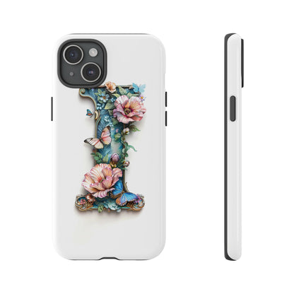 Floral Letter I Phone Case – Personalized Aesthetic Cover for iPhone, Samsung & Google Pixel
