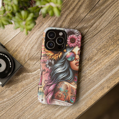 Retro Boho Wanderer – Sunflower Hippie Van Mobile Cover