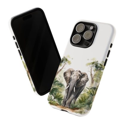 Serene Jungle Elephant Mobile Cover – Watercolor Wildlife Design