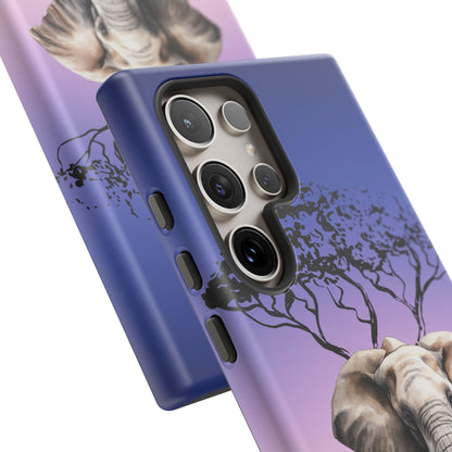 Surreal Elephant Tree Mobile Cover – Dreamy Sunset Fantasy