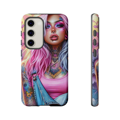 Sunset Glow – Pastel Punk & Floral Ink Mobile Cover
