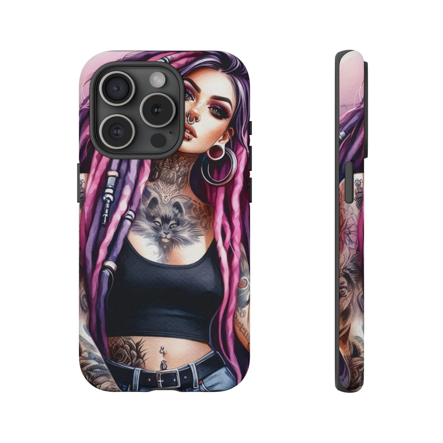 Tattooed Rebel – Gothic Cat Spirit Mobile Cover