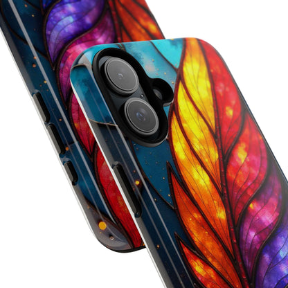 Vivid Feather: Stained Glass Abstract Art
