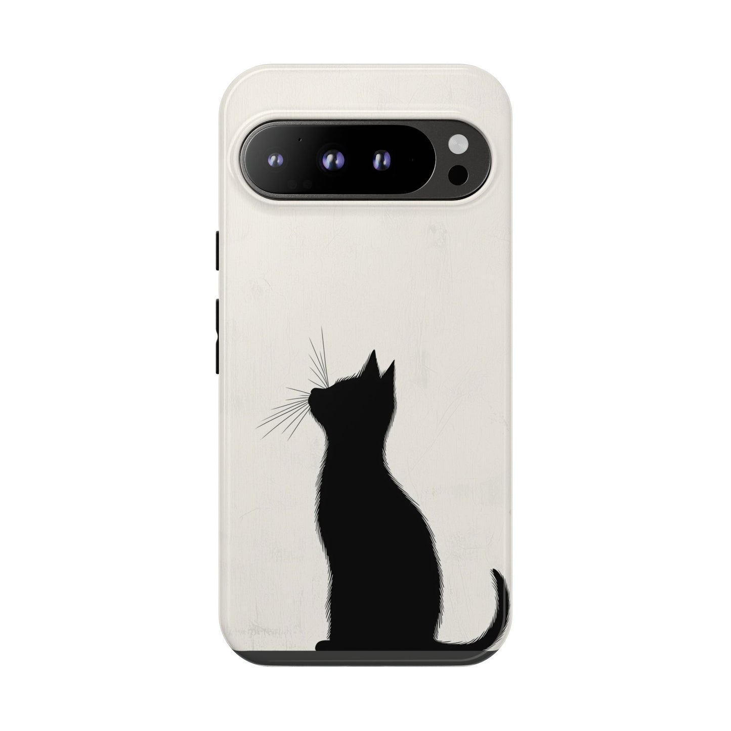 Silent Gaze: Minimalist Black Cat  Phone Case for iPhone, Samsung & Pixel