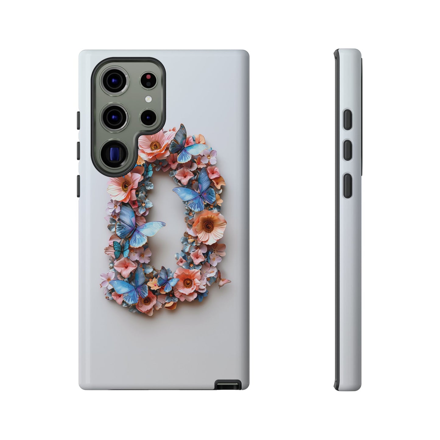 Floral Letter D Phone Case – Personalized Aesthetic Cover for iPhone, Samsung & Google Pixel