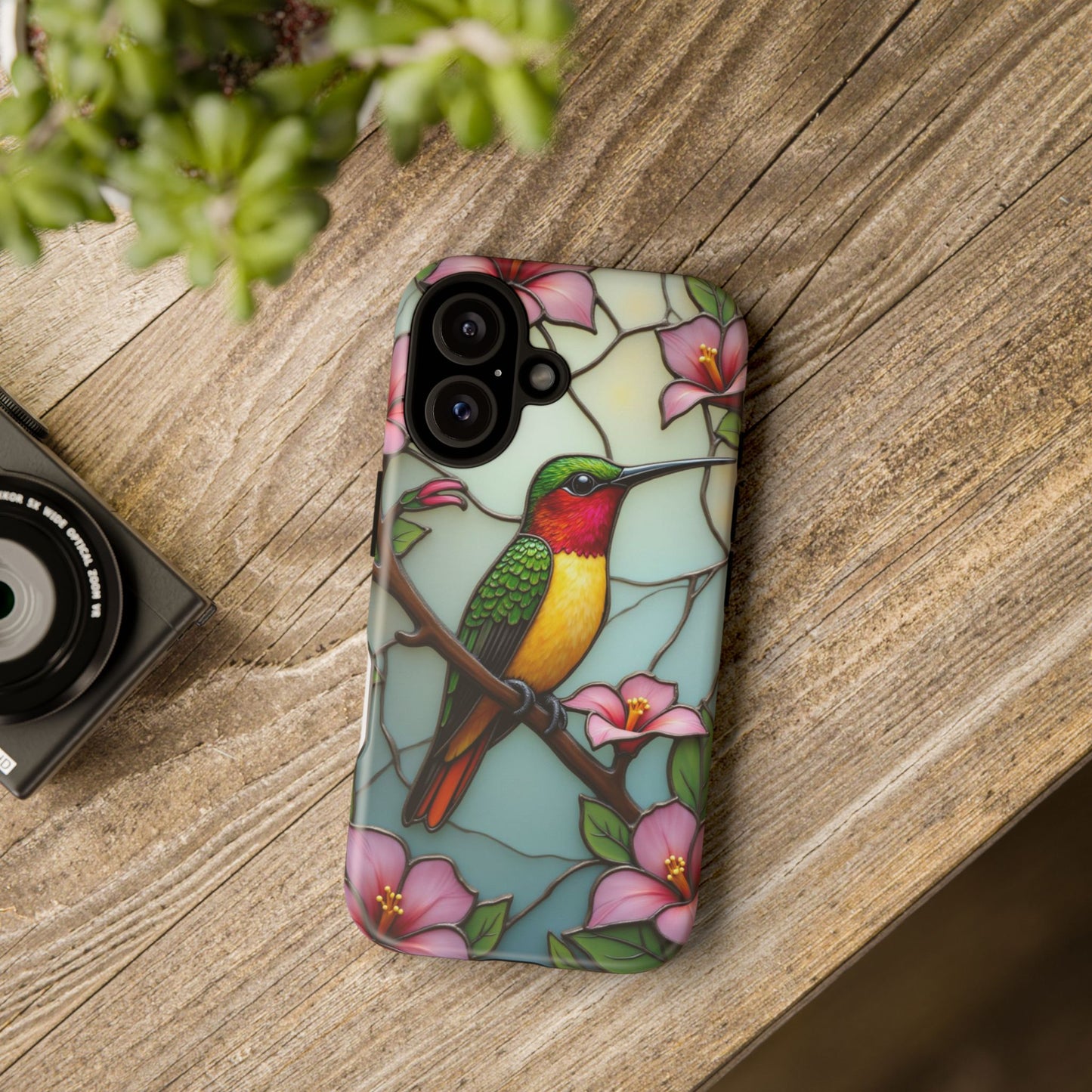 Elegant Hummingbird with Floral Mosaic | Artistic Nature Design