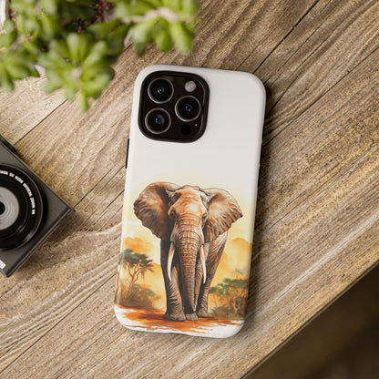 Safari Elephant Watercolor Mobile Cover – Majestic Wildlife Art