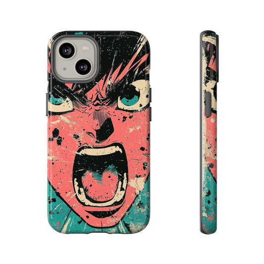 Rage Unleashed | Retro Scream Manga Phone Case for iPhone, Samsung & Pixel