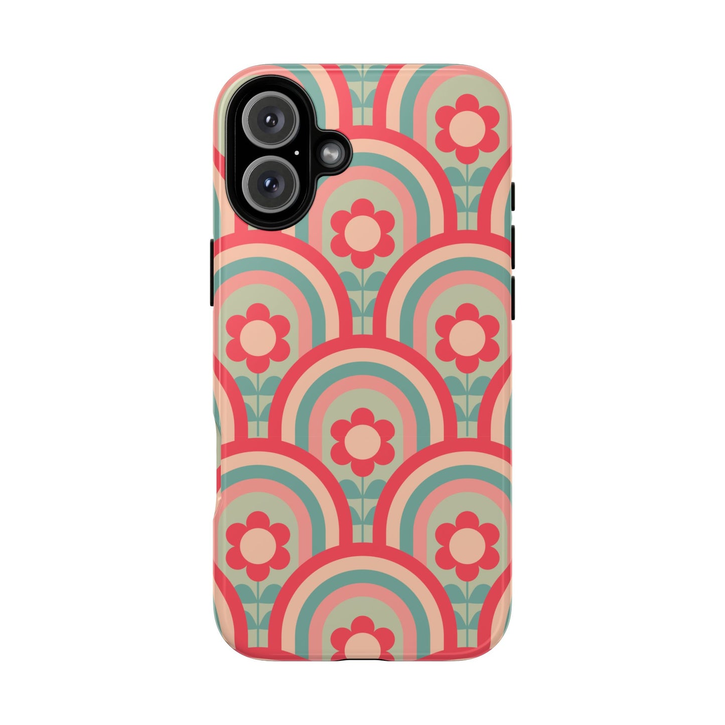 Retro Floral Rainbow Phone Case – Vintage Aesthetic for iPhone, Samsung & Google Pixel