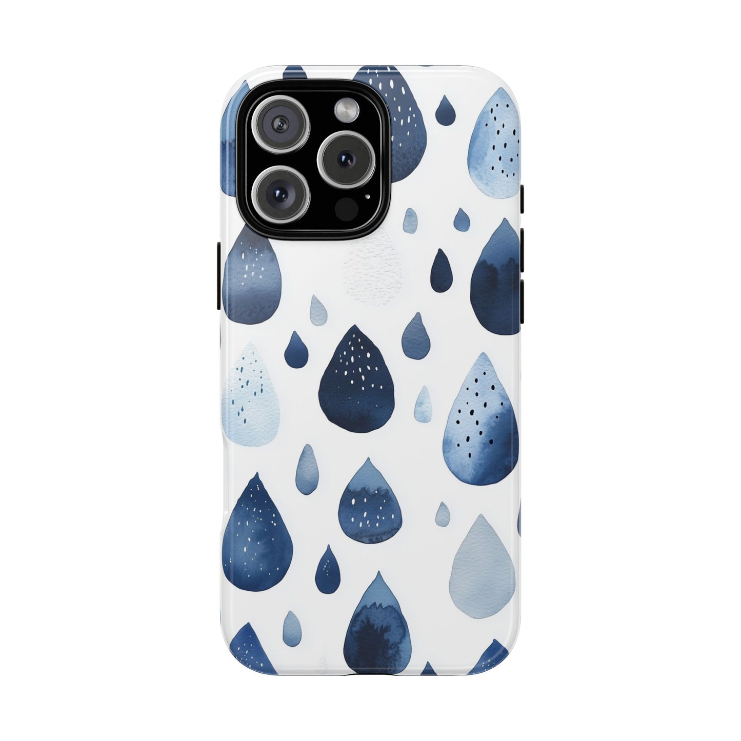 Indigo Rain Drops Watercolor Phone Case for iPhone, google Pixel & Samsung