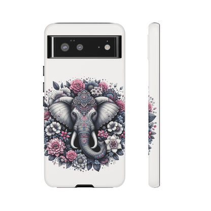 Ornate Floral Elephant Mobile Cover – Elegant Bohemian Art